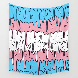 Pastel Kawaii Melting Trans Pride LGBTQ Design Wall Tapestry