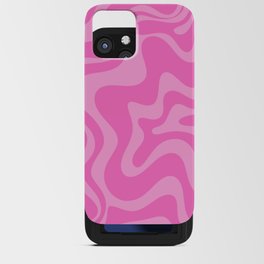 Retro Liquid Swirl Abstract Pattern in Double Y2K Pink iPhone Card Case