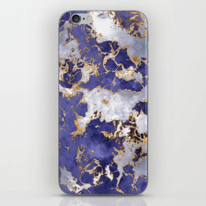 Very Peri Pearl and Gold Abstract iPhone Skin