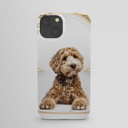 Goldendoodle Golden Background Photo Collage iPhone Case