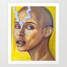 Yellow Warrior Woman Art Print