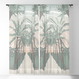 Palm Trees in Valencia, Spain Sheer Curtain