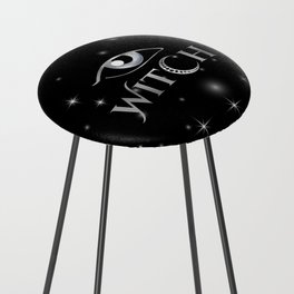 New World Order silver witch eyes with crescent moon	 Counter Stool