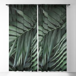 Elegant Green Tropical Leaves Blackout Curtain
