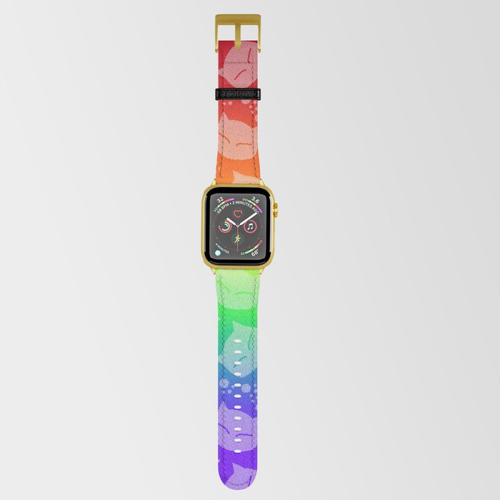 Rainbow Meows (white version)  Apple Watch Band