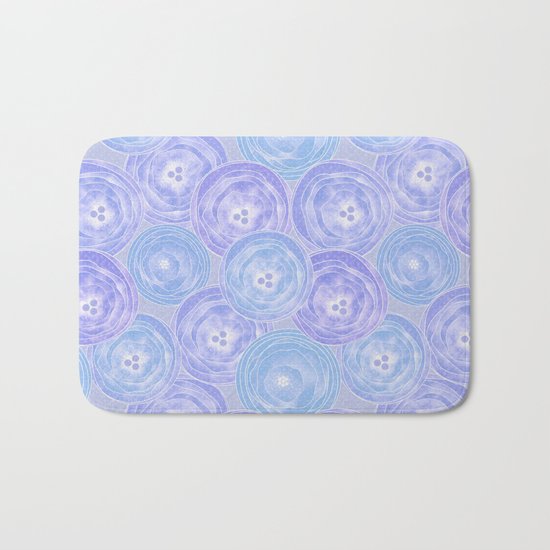 Blue and lilac anemones . Bath Mat