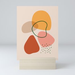 Abstract organic shape modern flat art print Mini Art Print