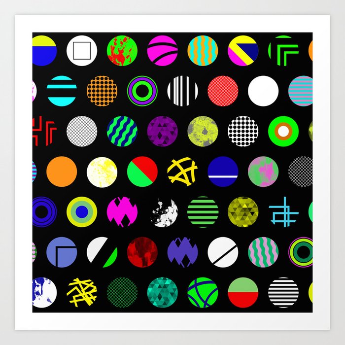 Eclectic Circles Abstract Collage Of Random Colourful Bold