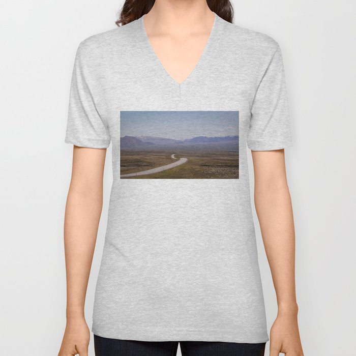 Icelandic Roads V Neck T Shirt