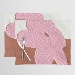Distorted Flower Shape On Color Block Background Placemat