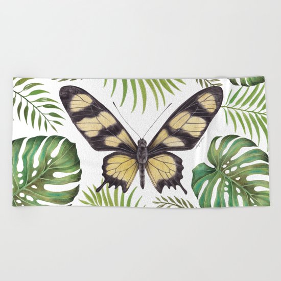 Butterfly - Hahnel’s Amazonian Swallowtail - PARIDES HAHNELI By Magda Opoka Beach Towel