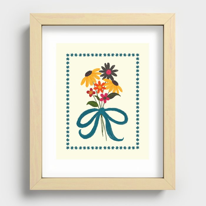 bright bouquet Recessed Framed Print