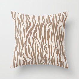 Beige Animal Print Zebra Stripes Throw Pillow