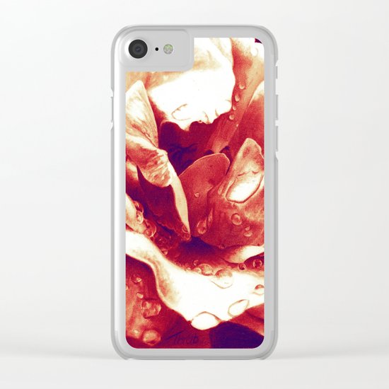 Morning Rose - Red Clear iPhone Case