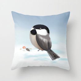 Black-capped Chickadee (Canavians Series) Throw Pillow