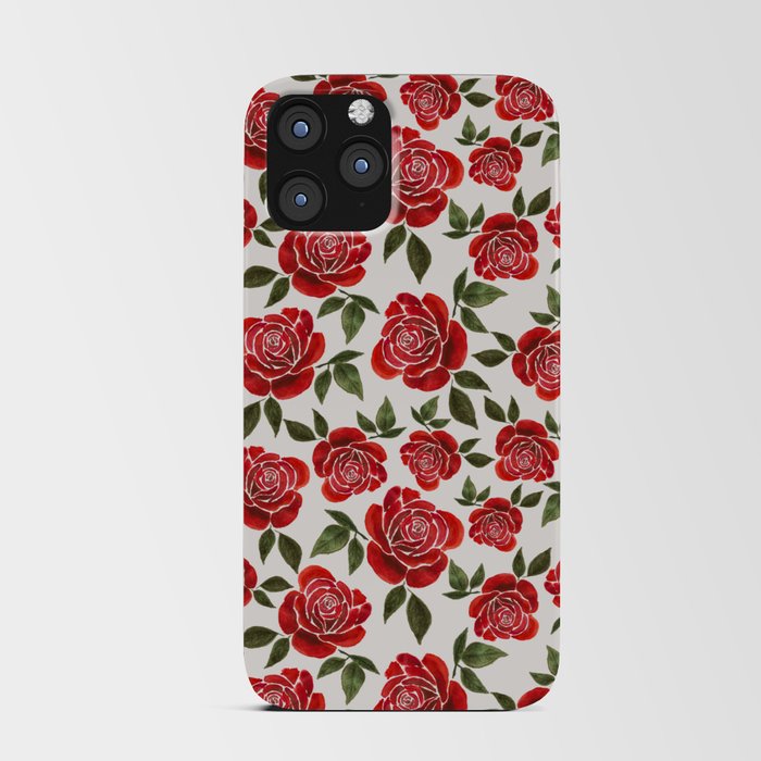 Rose Watercolor Pattern iPhone Card Case