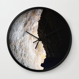 Beach Cave Sandstone Yin and Yang Sunlit and in Shadow Coastal Cave Entrance Wall Clock