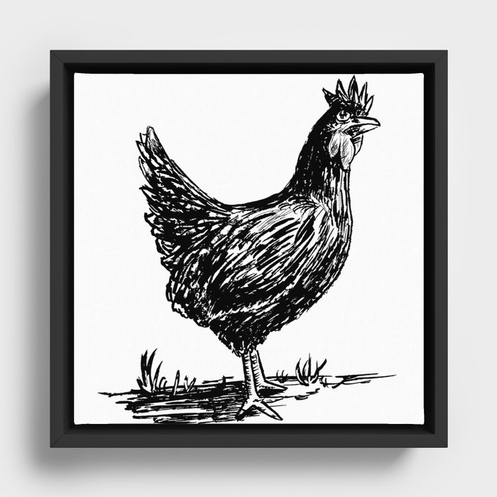 Chicken Framed Canvas