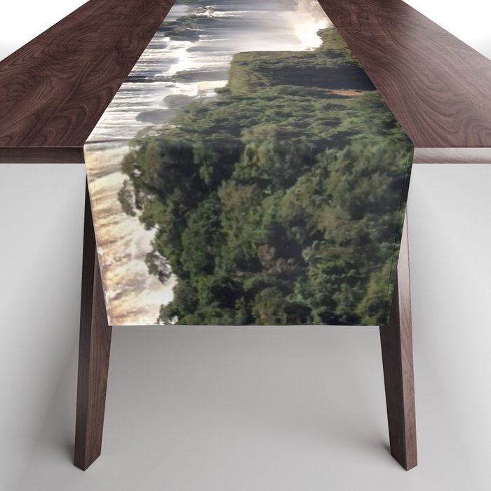 Argentina Photography - Iguazu Falls In The Dense Jungle Table Runner