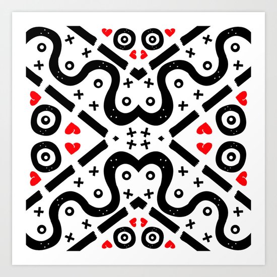 Hugs & Kisses & Love & Hearts & Stuff Art Print