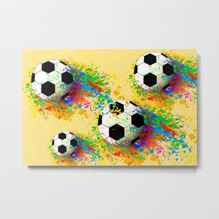 Football soccer sports colorful graphic design Metal Print