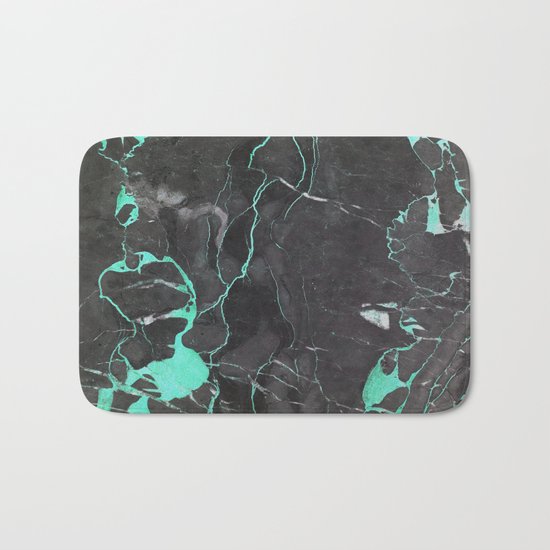 Grey and Blue Marble Bath Mat