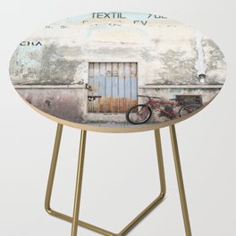 Travel photography print “Mexico wall with bicycle” photo art  Side Table