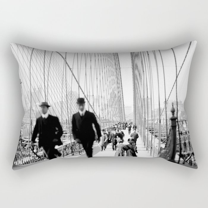 Brooklyn Bridge Vintage Photograph, 1905 Rectangular Pillow