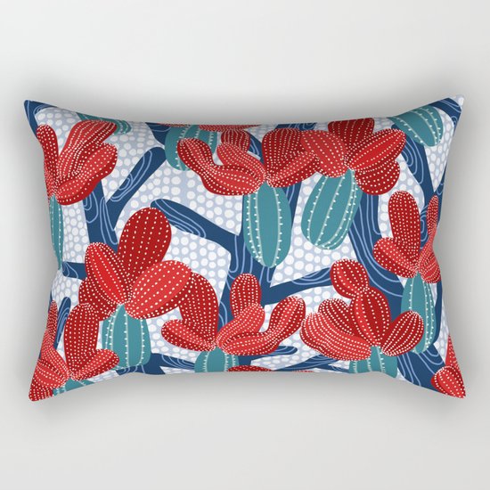 Winter Cactus Rectangular Pillow