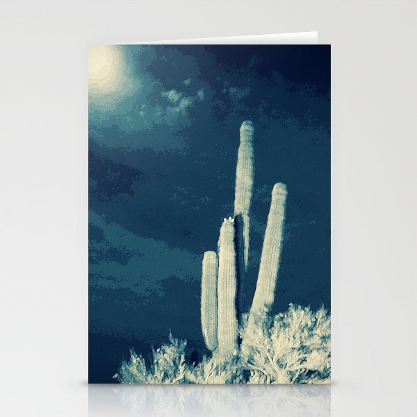 Saguaro Cactus Moonlight Stationery Cards