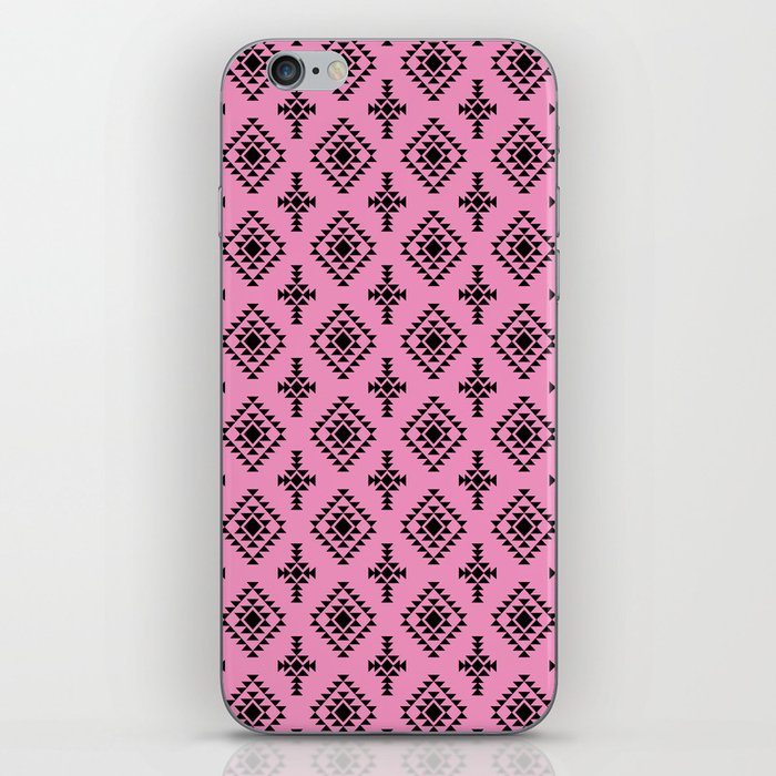 Pink and Black Native American Tribal Pattern iPhone Skin