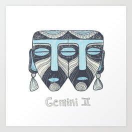Gemini. Zodiac Sign. Art Print