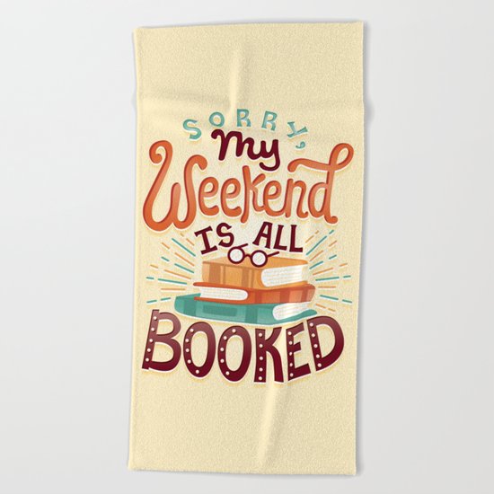 I'm booked Beach Towel