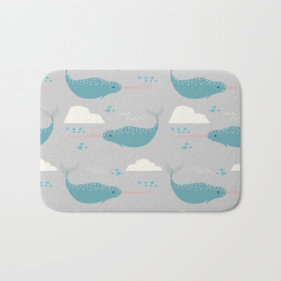 Narwhal grey Bath Mat