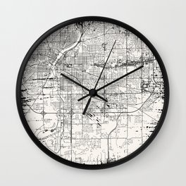 Rockford, USA - Vintage City Map Wall Clock