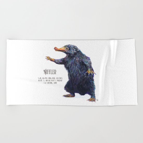 Niffler art Fantastic Beasts Beach Towel