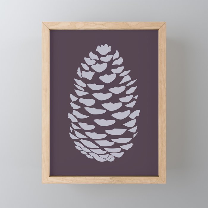 Pinecones (Autumn Purple) Framed Mini Art Print