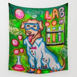 Lab Dog Working in A Science Lab Wall Tapestry