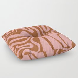 70s Retro Liquid Swirl in Burnt Orange + Pink Floor Pillow