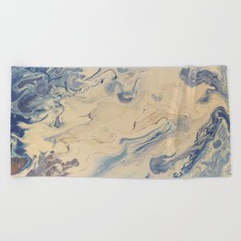 Abstract painting in fluid art technique Beach Towel