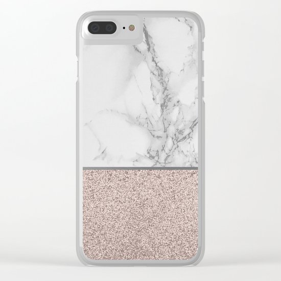 Marble + Glitter #2 Clear iPhone Case
