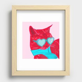 The dreaming cat Recessed Framed Print