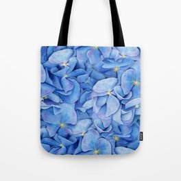 Blue Hydrangea Watercolor - Flower Market Poster Tote Bag