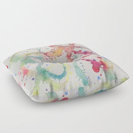 Abstract bright splashes #2 Floor Pillow