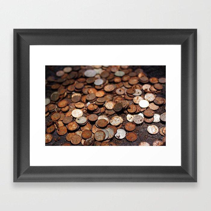 Rusty money Framed Art Print