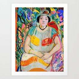 Matisse Inspiration Remixed Portrait of a Woman Art Print