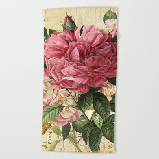 Vintage flowers #28 Beach Towel