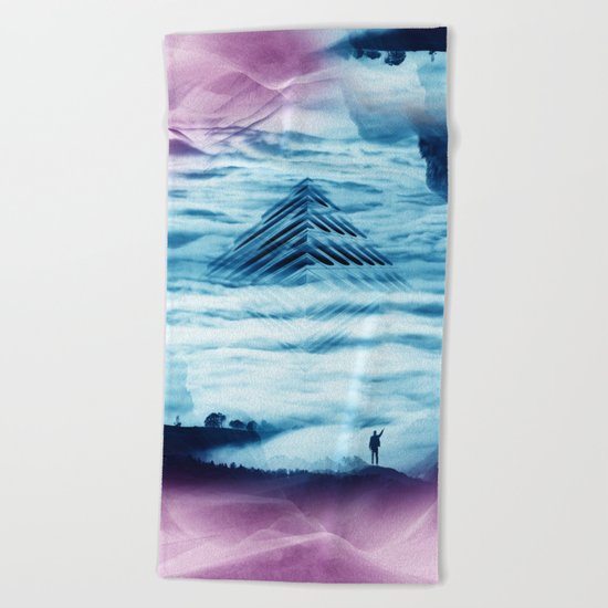 Pyramid Teal Beach Towel