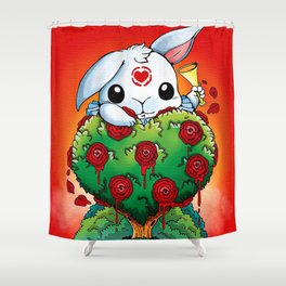 White Rabbit Bunnies Easter Day Shower Curtain