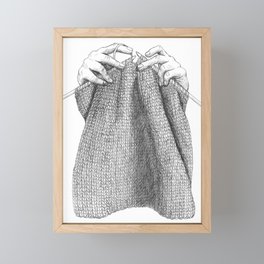 Knitting Framed Mini Art Print